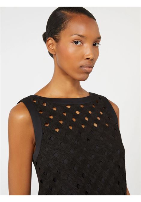 Abito ad A in jersey macramé - Nero MAX MARA beachwear | BCHPESI002